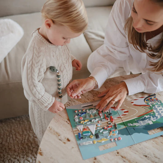 Mushie Reusable Sticker Set Race Cars