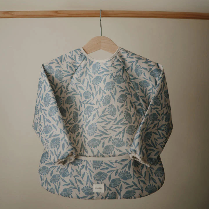 Mushie Babero Manga Larga - Blue Flowers