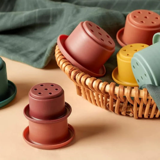 Mini Vasitos Apilables Teal Set