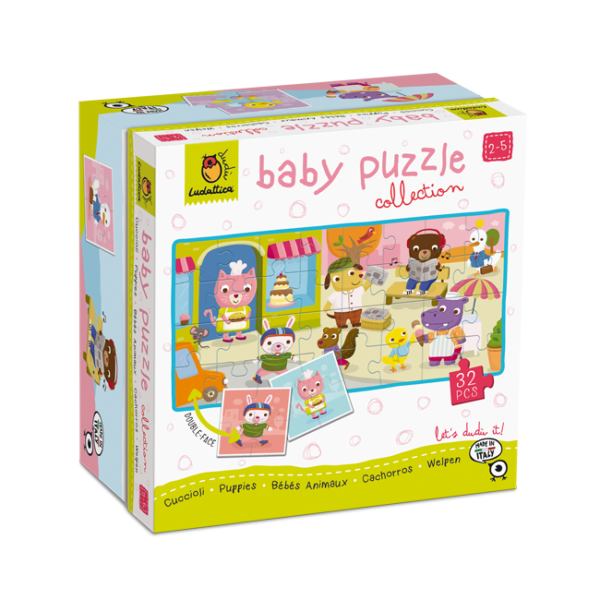 Baby Puzzle Rompecabezas Gradual de Doble Cara - Cachorros