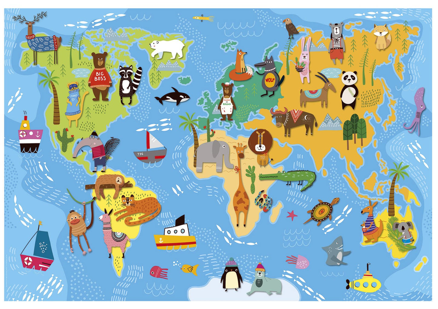 Giant Puzzle Rompecabezas Gigante - El Mapa de los Animales
