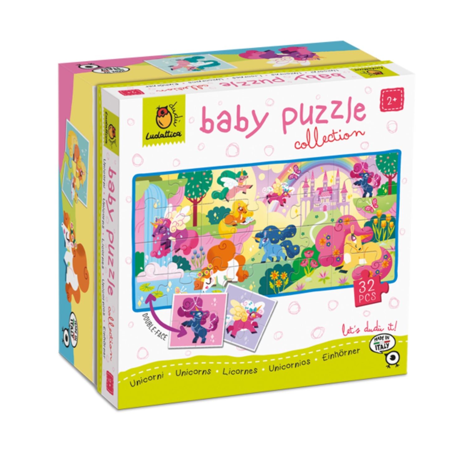Baby Puzzle Rompecabezas Gradual de Doble Cara - Unicornios