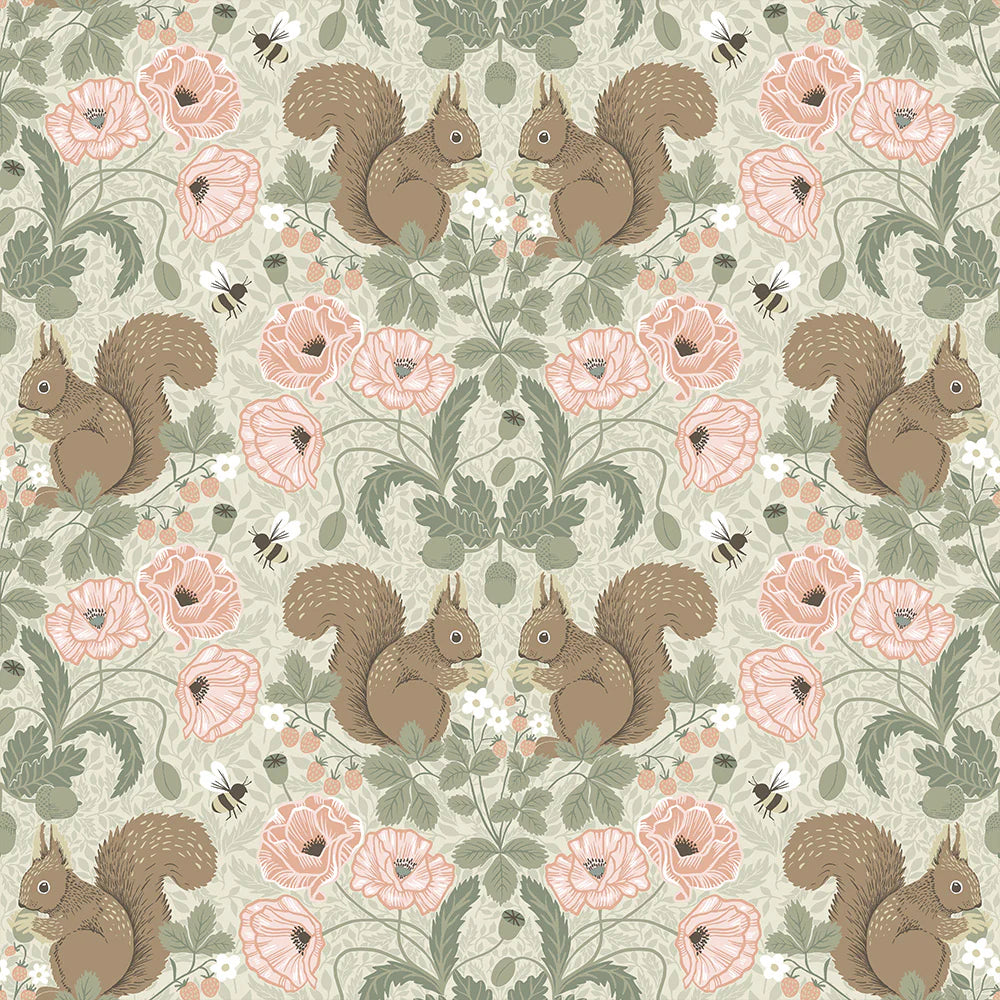 Wallpaper Kurre Pink Woodland Midbec