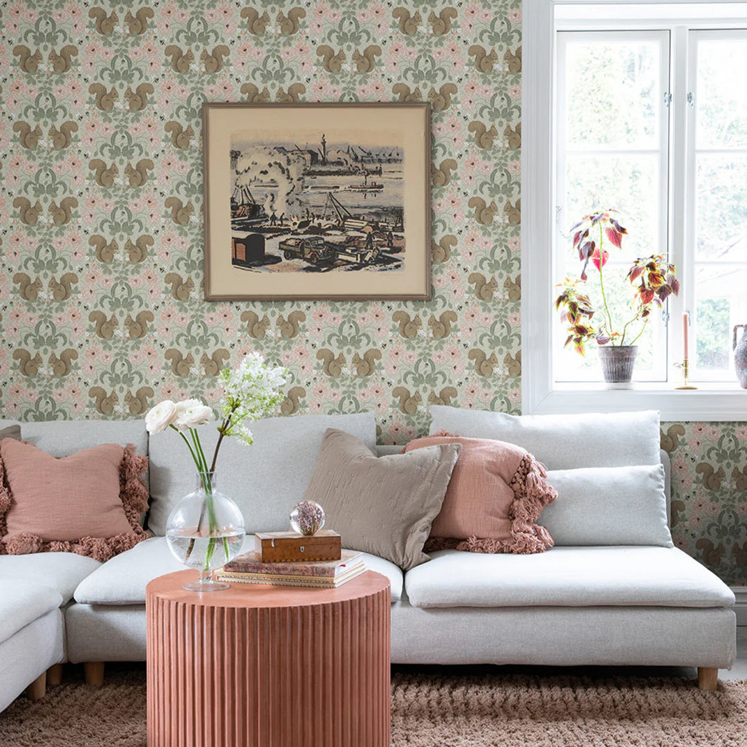 Wallpaper Kurre Pink Woodland Midbec