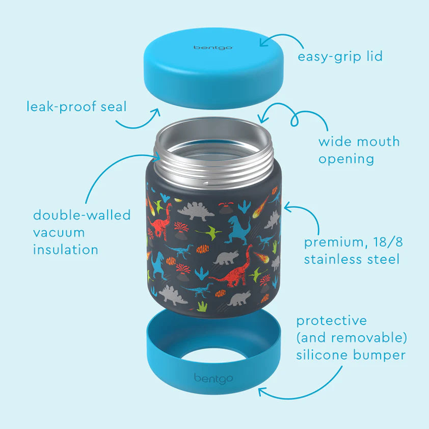 Jar de Acero Inoxidable Bentgo Kids - Dinosaurio