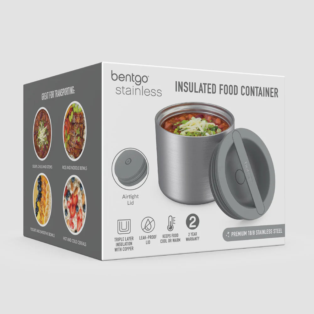 Contenedor de Alimentos de Acero Inoxidable Bentgo - Gris