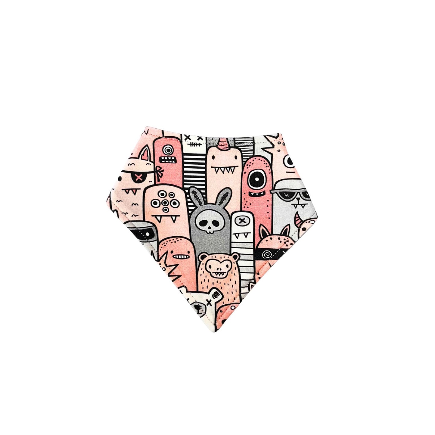 Babero Bandana - Monsters and Friends Pink