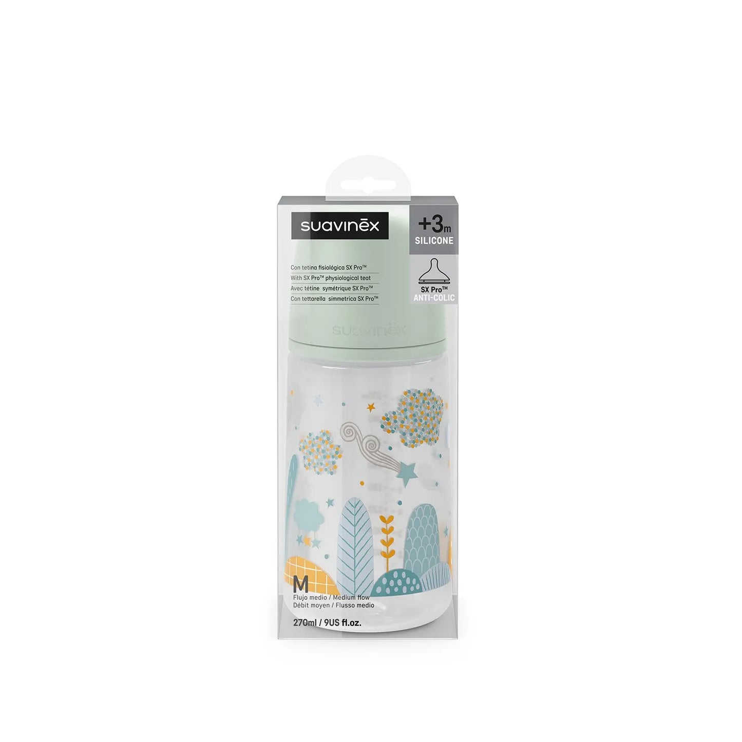 Biberón Anticólico Flujo Medio 270 ml - Dreams Blue