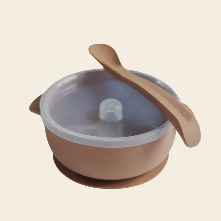 Bowl con Tapa Asa y Cuchara - Camel