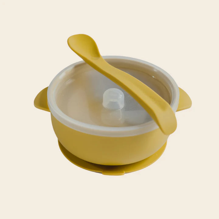 Bowl con Tapa Asa y Cuchara - Mustard