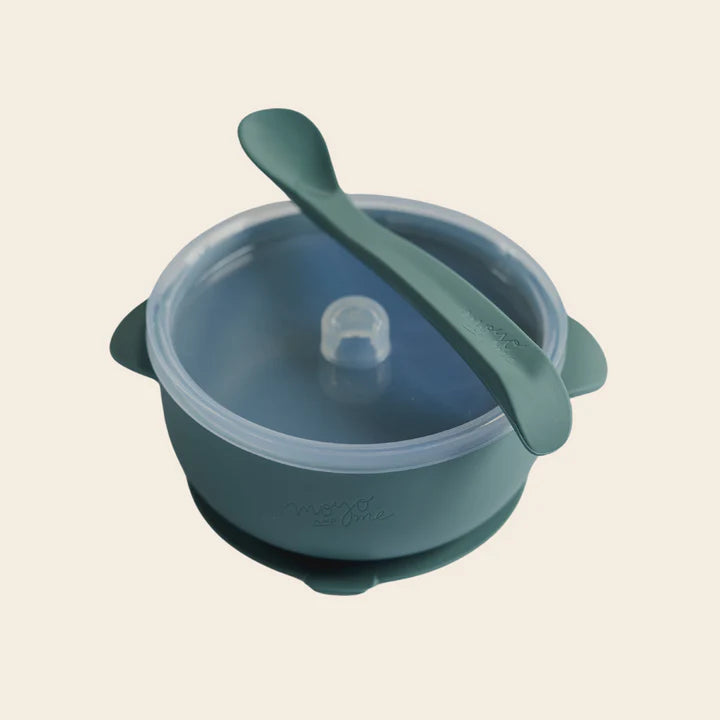 Bowl con Tapa Asa y Cuchara - Oil Green