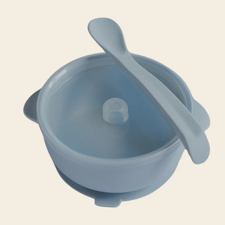 Bowl con Tapa Asa y Cuchara - Sky Blue