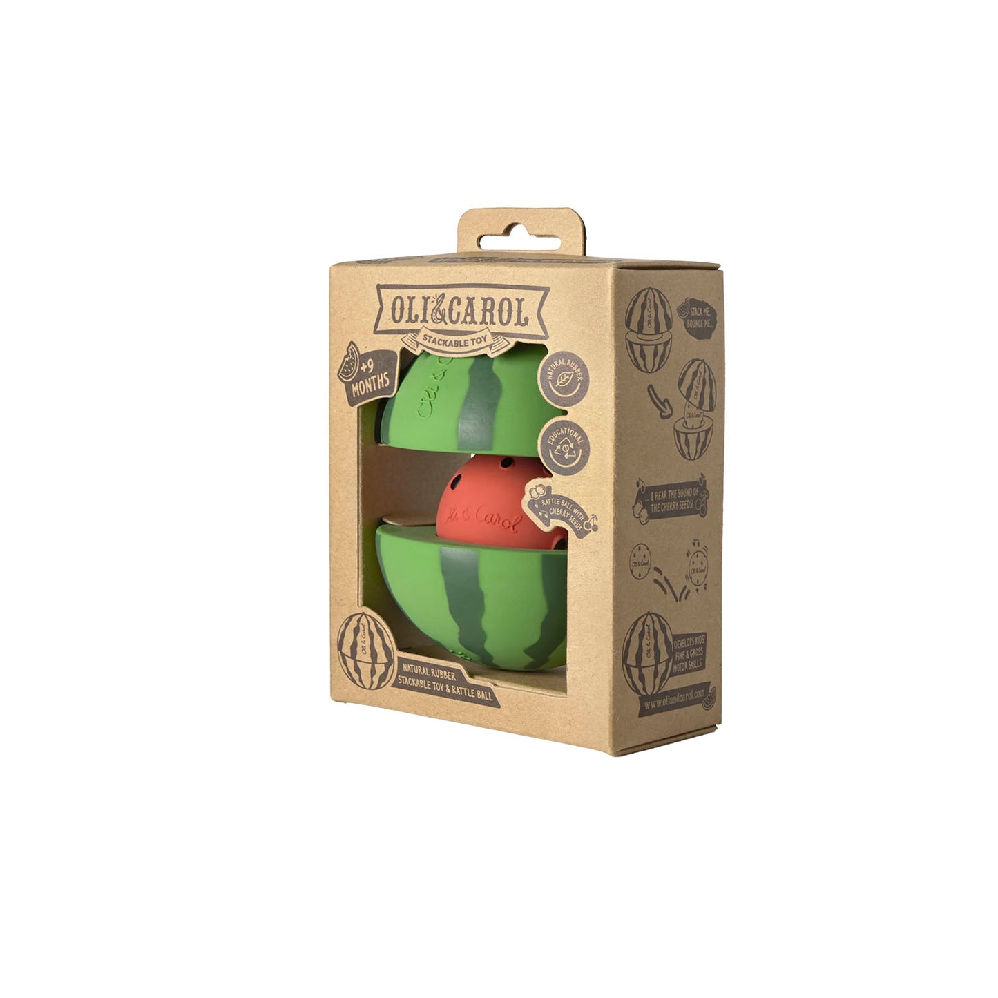 Juguete Apilable Sonajero y Pelota Saltarina - Watermelon