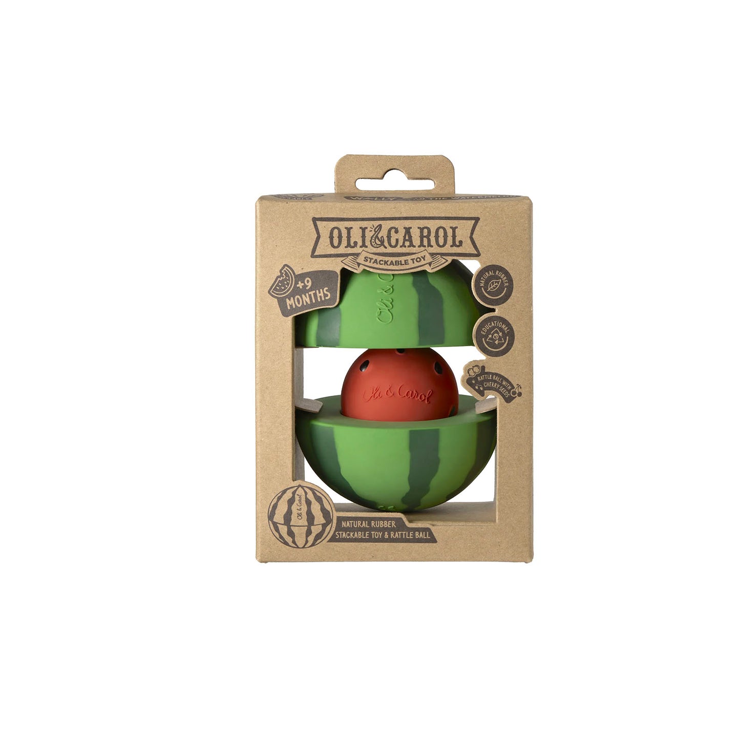 Juguete Apilable Sonajero y Pelota Saltarina - Watermelon