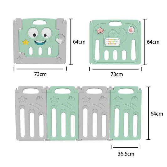 Corral Corralito Plegable Happy Star 14 Paneles - Anaranjado con Azul