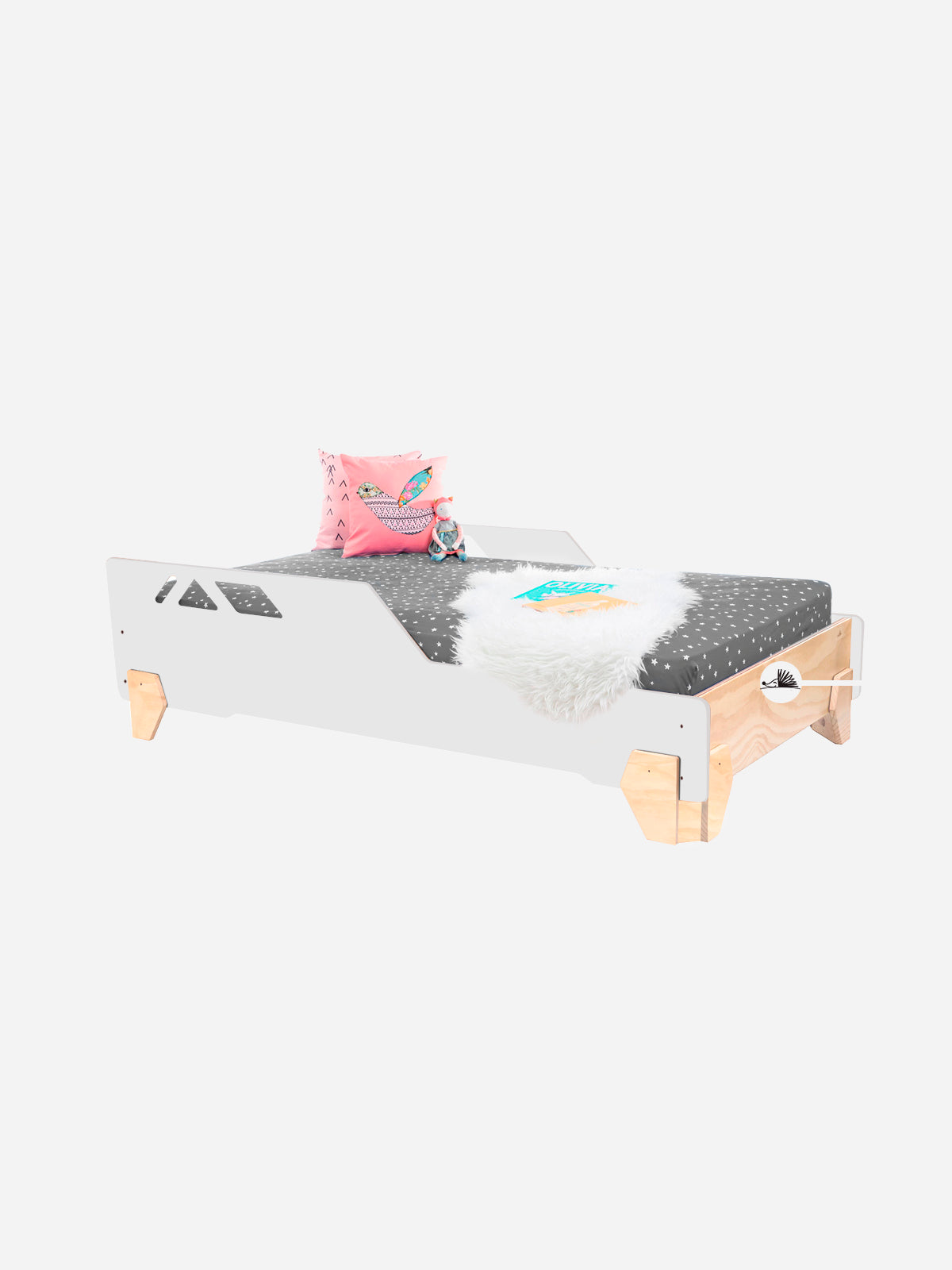 Camita lucca minimalista, hermosa y versátil,Barnizada, madera laminada de pino, lijada, suavizada y filos boleados,medidas de 1 plaza 1.5 plaza.