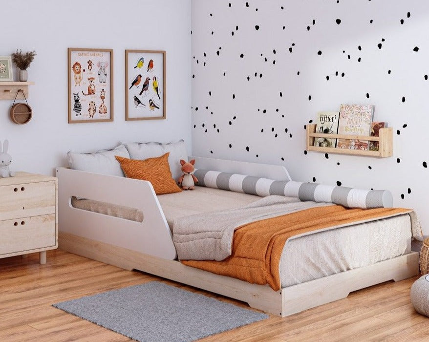 Camita plana minimalista, hermosa y versátil,Barnizada, Madera maciza y madera laminada de pino, lijada, suavizada y filos boleados,medidas de 1 plaza 1.5 plaza.