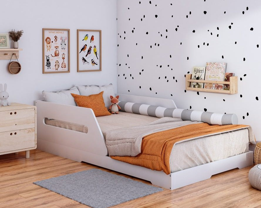 Camita plana minimalista, hermosa y versátil,Barnizada, Madera maciza y madera laminada de pino, lijada, suavizada y filos boleados,medidas de 1 plaza 1.5 plaza.