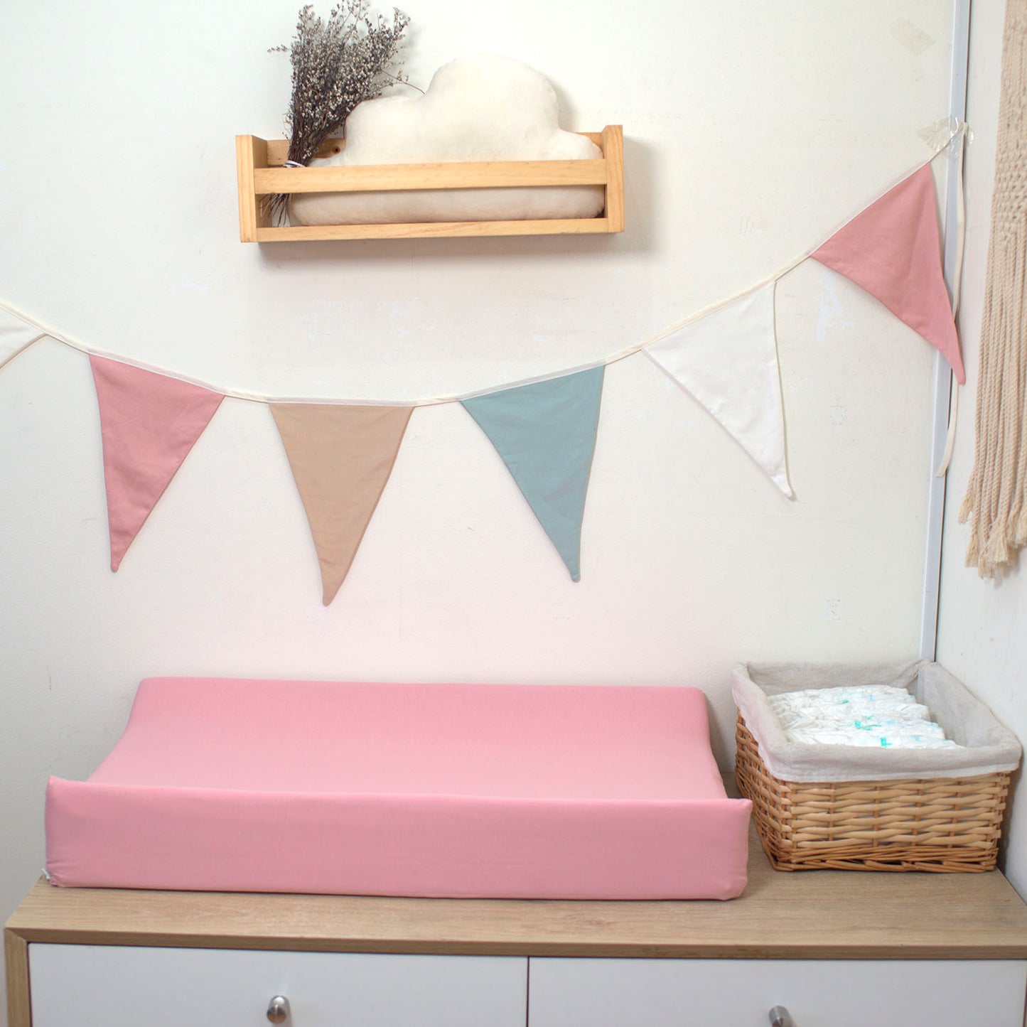 Colchón Cambiador 70x40 Tapete Impermeable Rosado Entero
