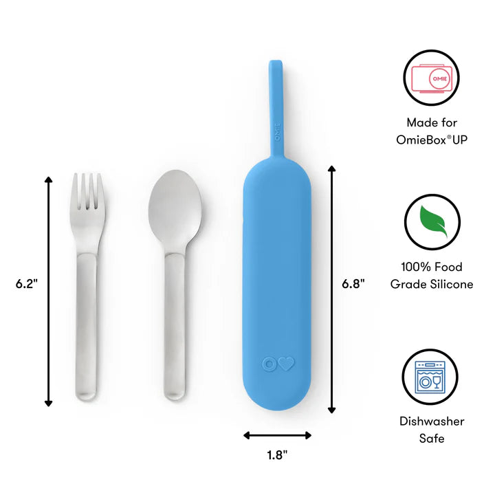 Set de Cubiertos Acero Inoxidable Omie UP Pod & Utensil - Azul