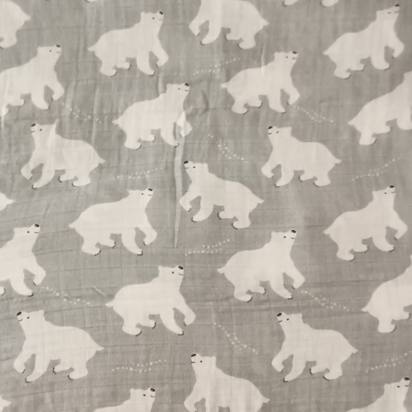 Muselina Gris con Osos Polares