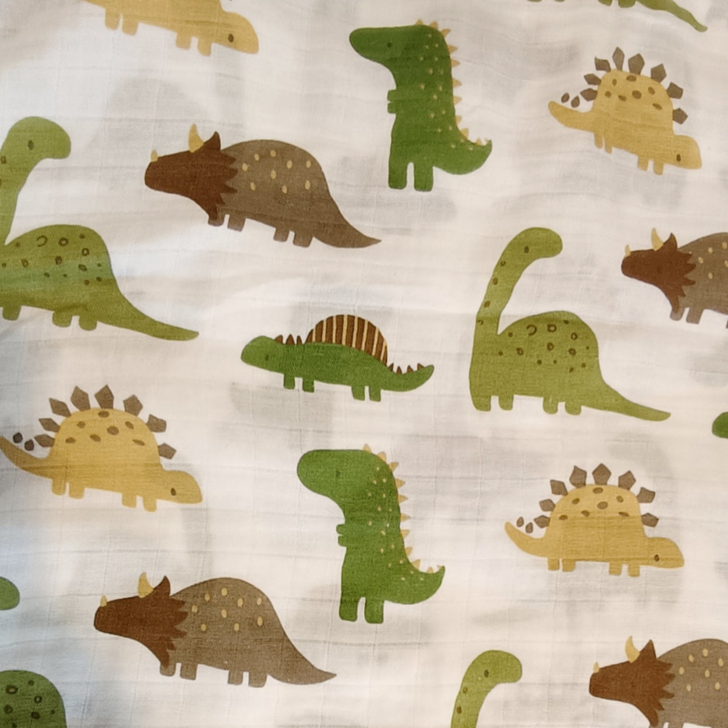 Muselina Blanca con Dinosaurios