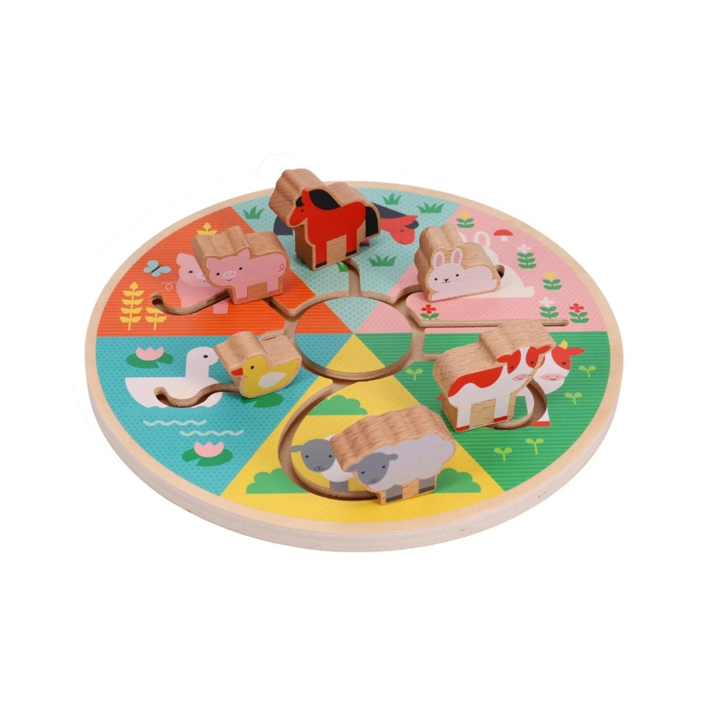 Farm Animals - Laberinto Deslizante de Madera