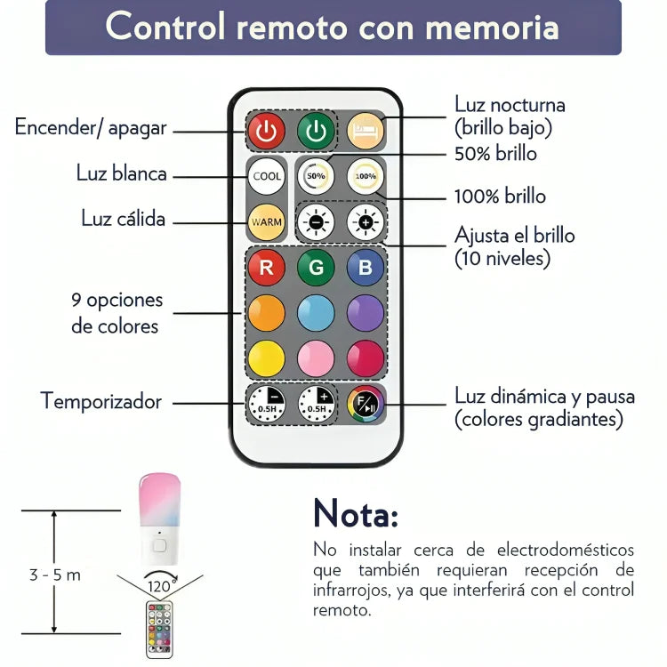 Luz Nocturna con Control Remotoa