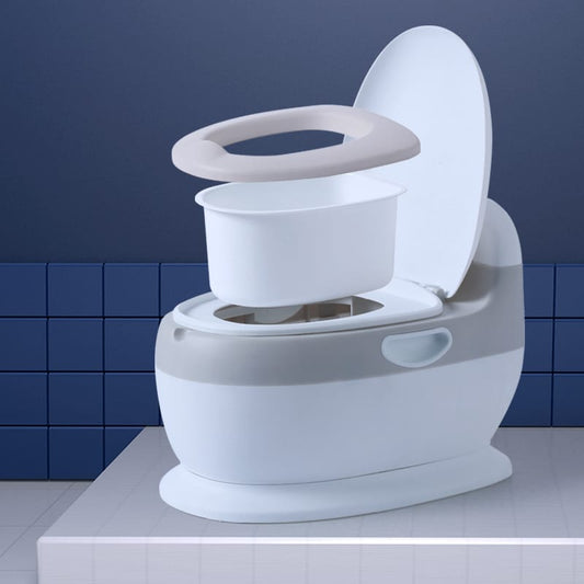 Bacín Inodoro One Piece - Blanco Gris