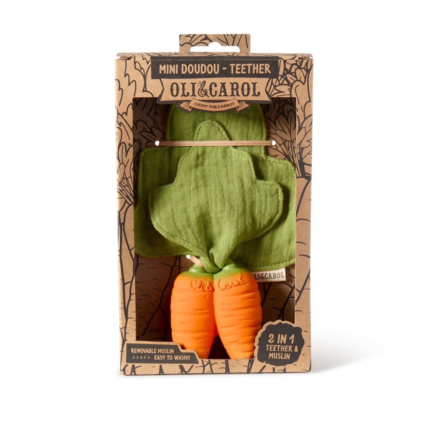 Cathy The Carrot Mini Doudou - Teether