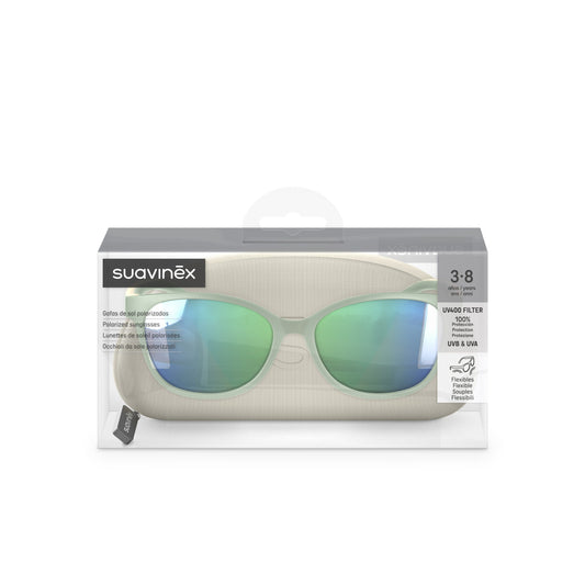 Lentes de Sol Cuadrados - Verdes Crema - 3 a 8 años