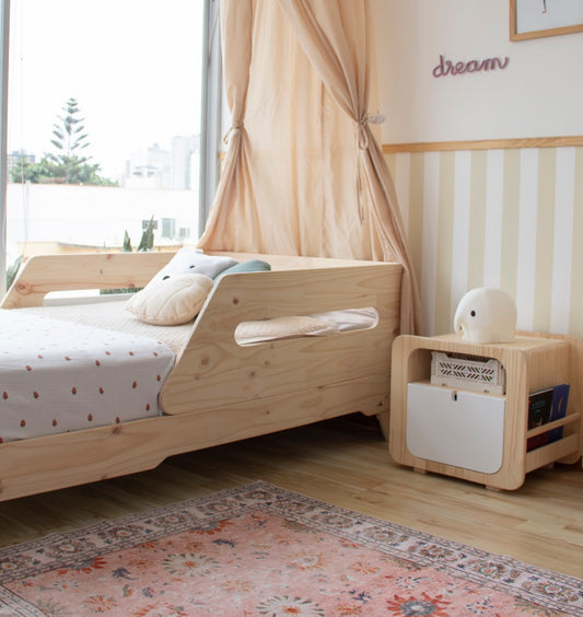 Baranda, montessori, dormitorio, home, decoración, habitación, moderno, minimalista, niñas, niños, muebles infantiles, decoración, funcional, vintage, elegante, baby, infantil, cama, 1 plaza, 1.5 plaza, madera.