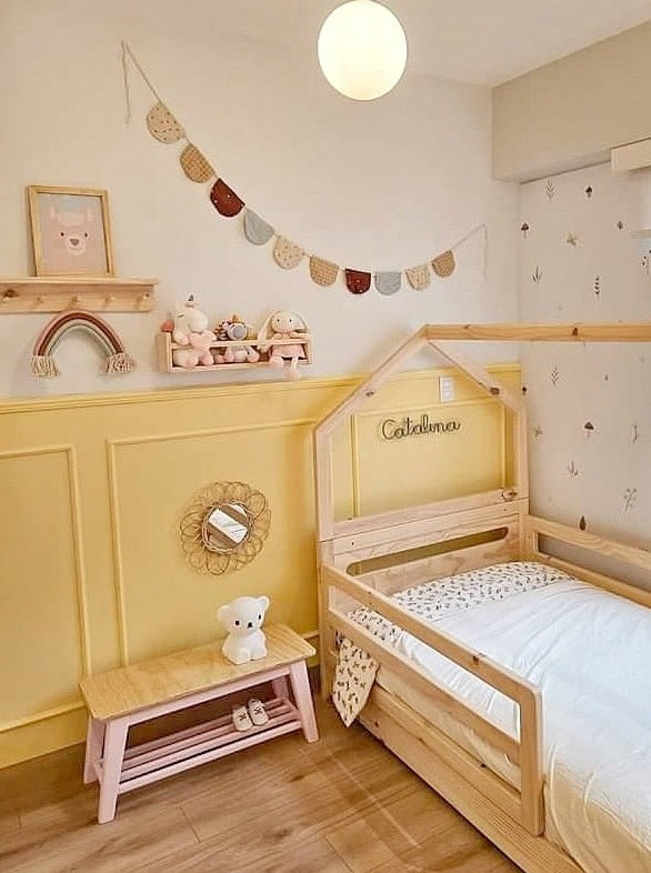 Banqueta de madera, dormitorio, home, decoración, habitación, moderno, minimalista, niñas, niños, muebles infantiles, decorar, funcional, vintage, elegante, baby, infantil, organizador, banca, mesa noche,multiuso.