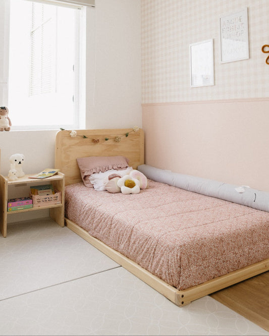 cama Mia, 1 plaza, 1.5 plazas, muebles infantiles, colección exclusiva, montessori, sostenibilidad, niños, niñas, madera, evolutivas, ecológicas, ambiente, somos verde, minimalista, dormitorio; decoración, hogar, moderna, barnizadas, sencillez. seguridad, delicadeza, ternura.