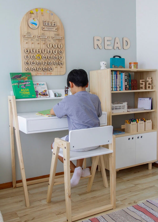 Escritorio de madera, dormitorio, home, decoración, habitación, moderno, minimalista, niñas, niños, muebles infantiles, decorar, funcional, vintage, elegante, baby, infantil, organizador, mesa noche,multiuso, cajón.