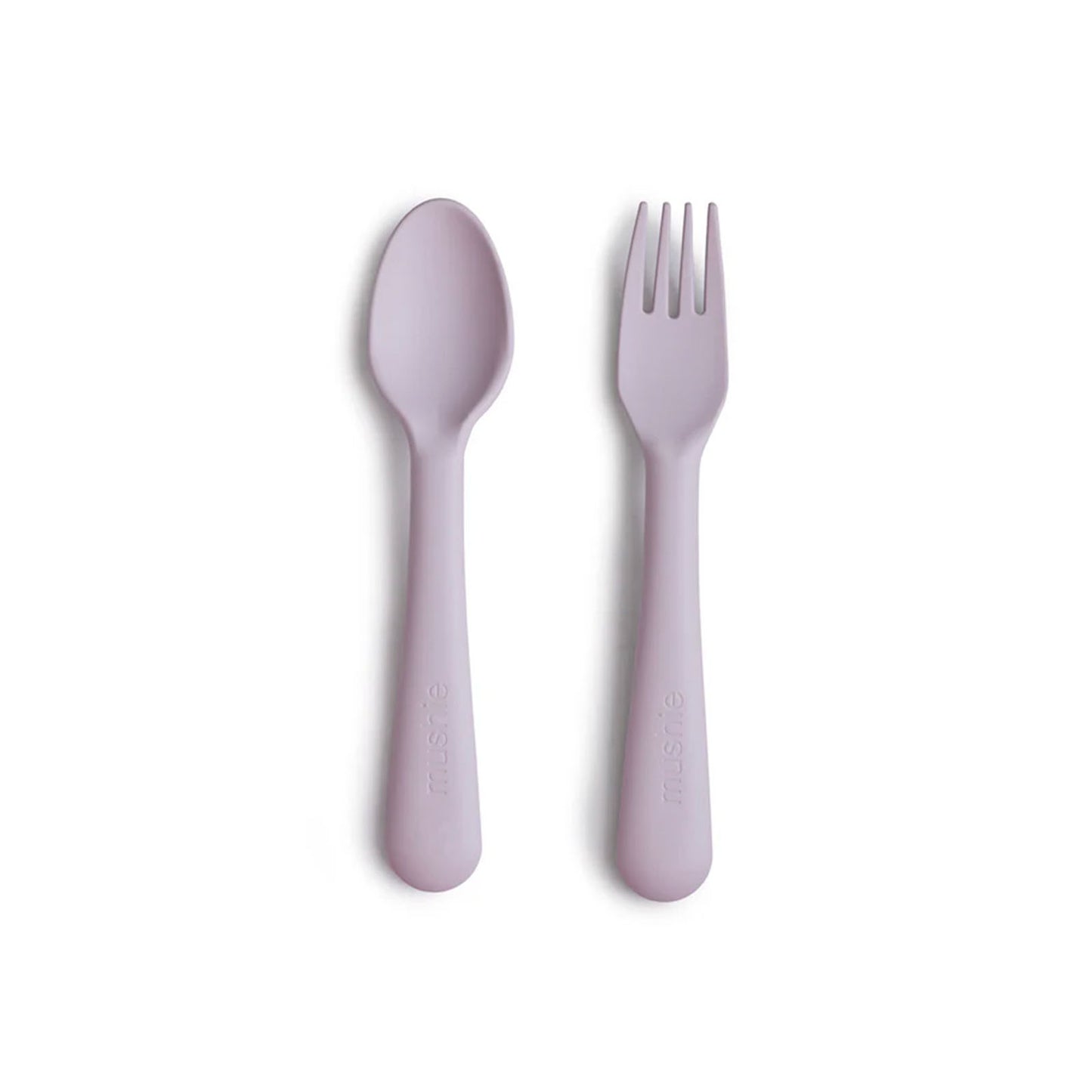Mushie Cubiertos Tenedor y Cuchara - Soft Lilac
