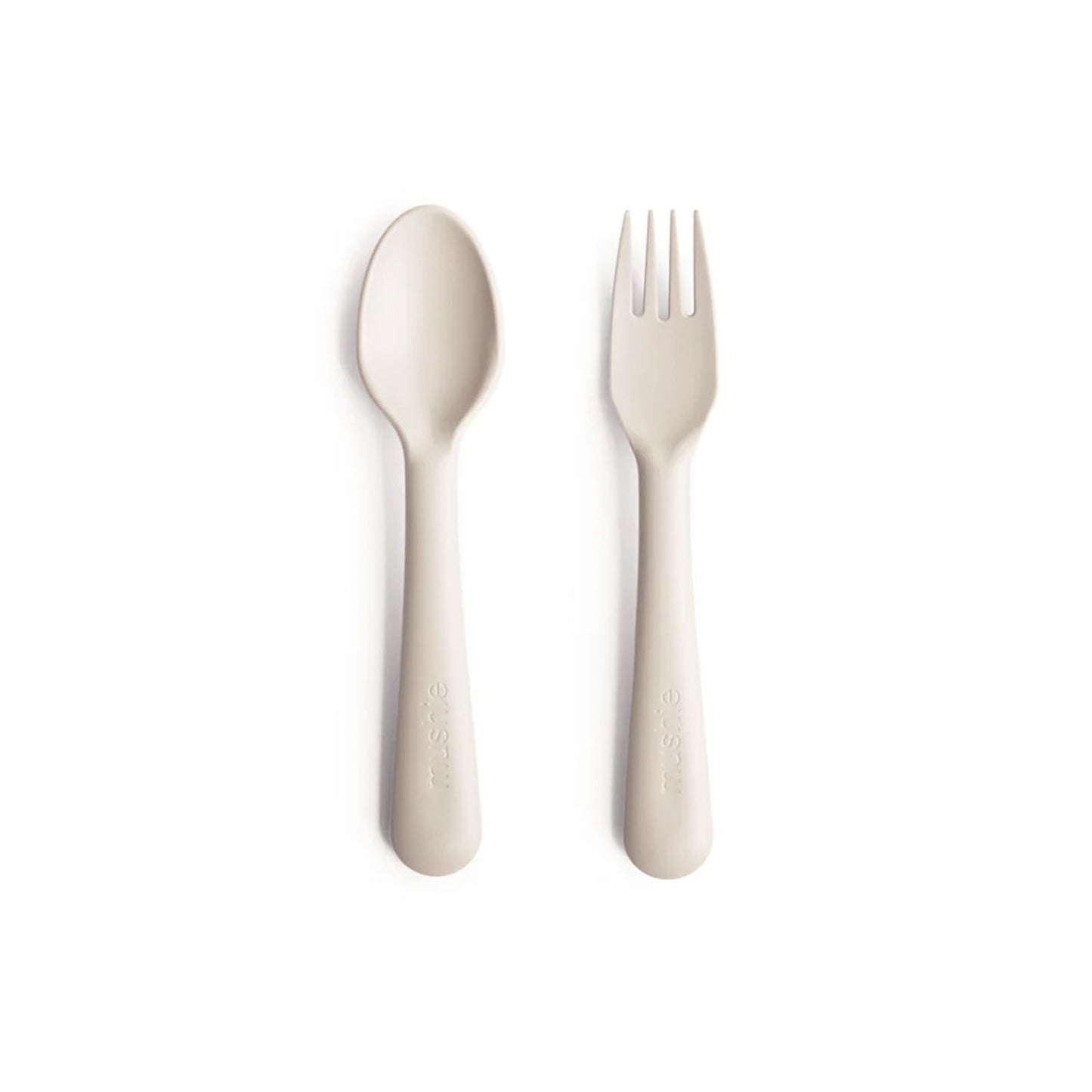 Mushie Cubiertos Tenedor y Cuchara - Ivory
