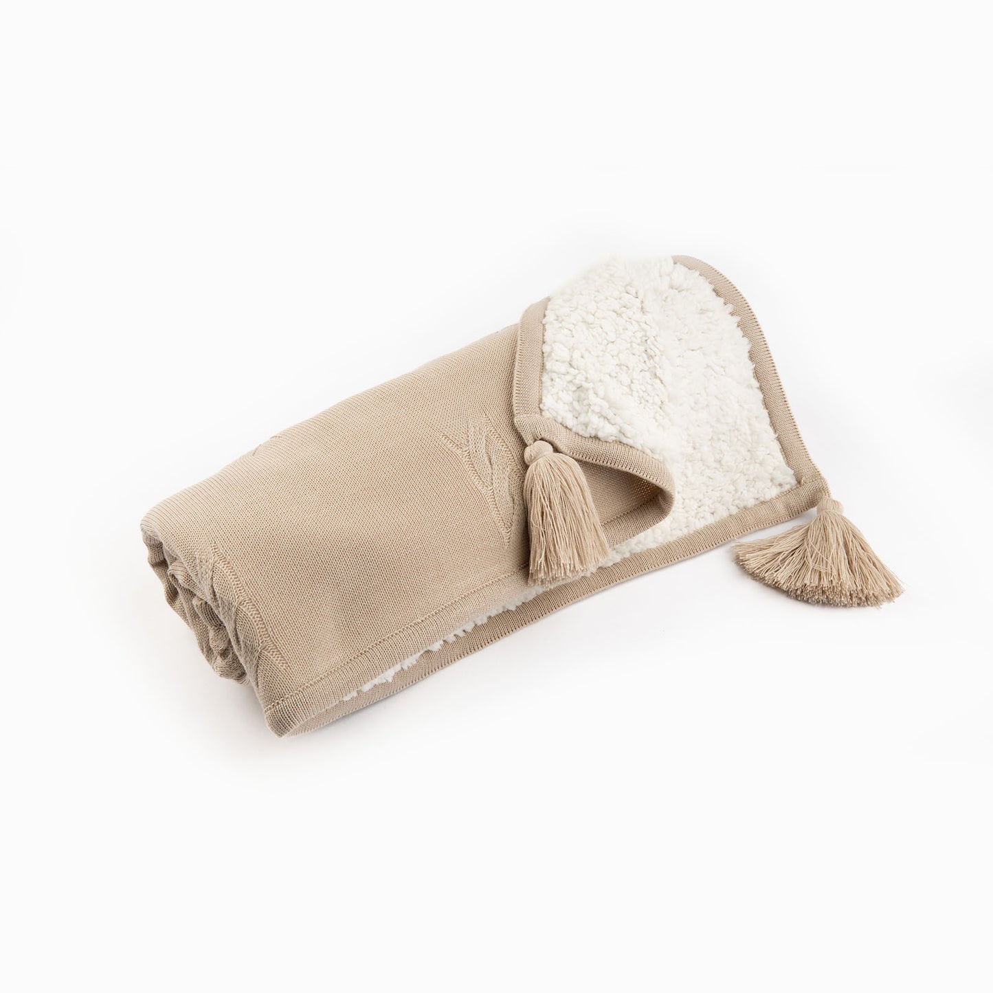 Mantita Pompón Beige