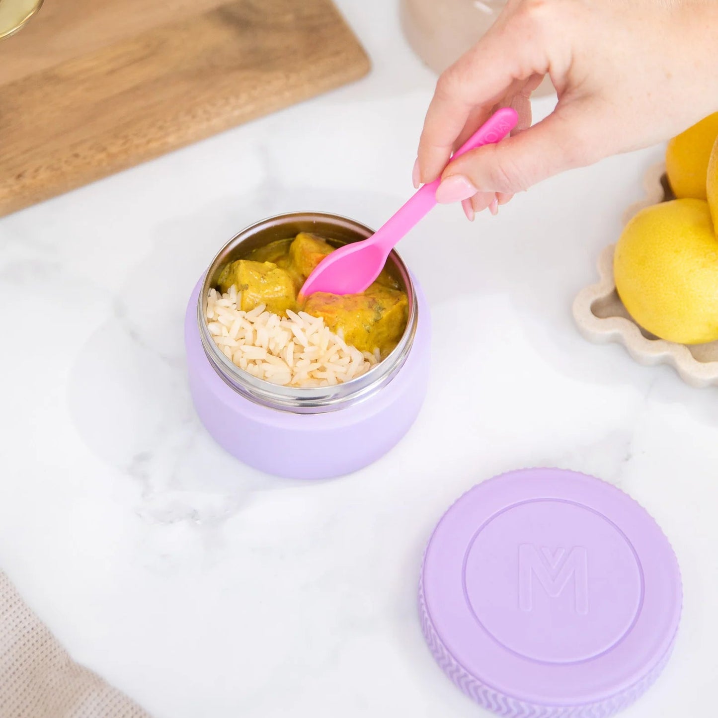 Montiico Contenedor de Alimentos de Acero Inoxidable Mini Food Jar 200ml - Lilac
