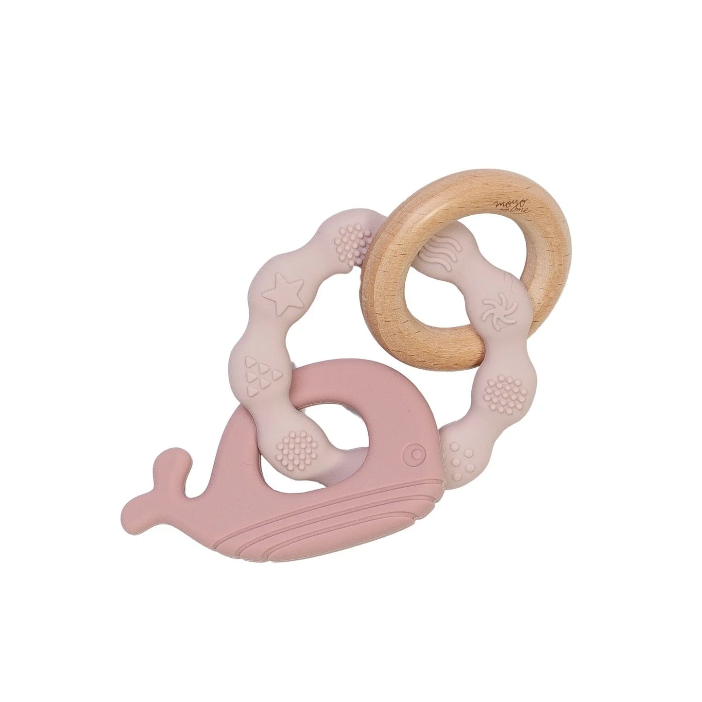 Mordedor de Silicona y Madera Ballena - Blush