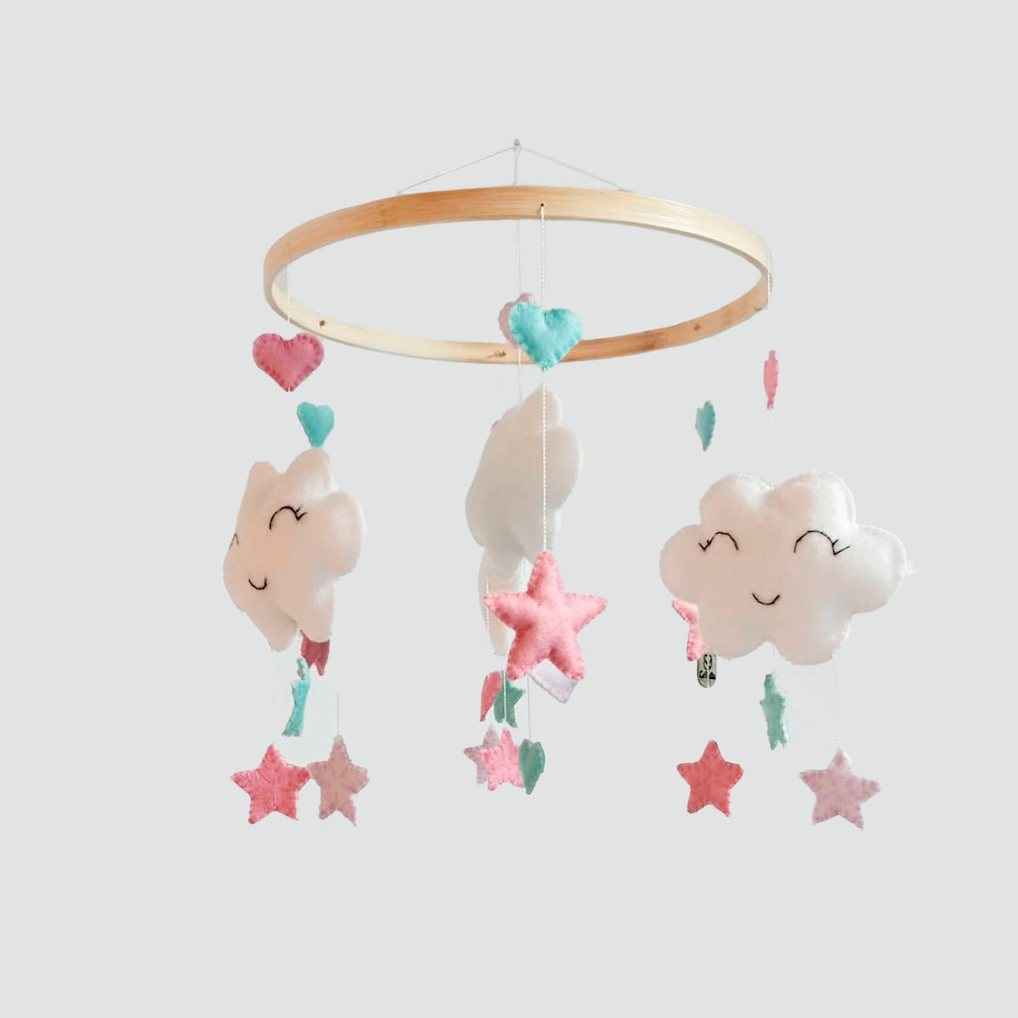 Móvil Nubes Corazones y Estrellas