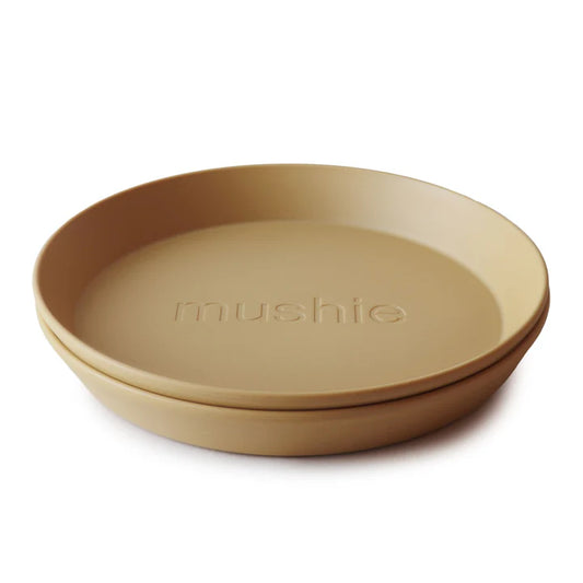 Mushie Set de 2 Platos Redondos - Mustard