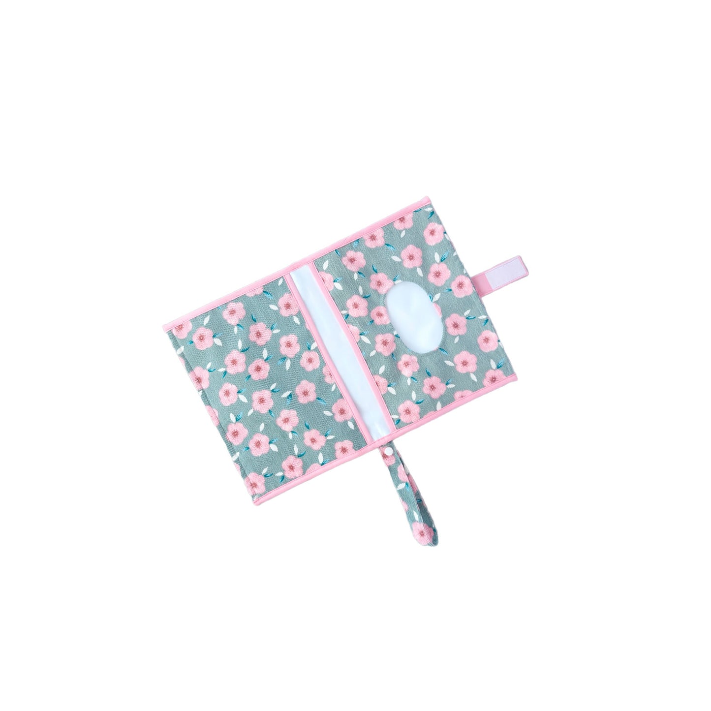 Neceser Portatodo Flores Rosadas con Verde