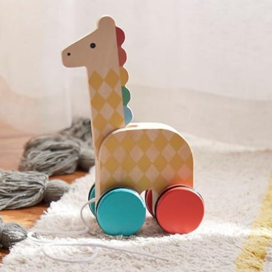 On The Go Giraffe - Juguete de Arrastre de Madera