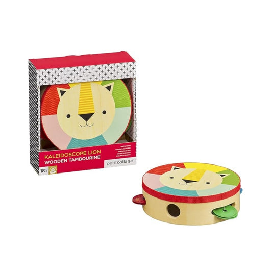 Kaleidoscope Wooden Lion Tambourine - Pandereta