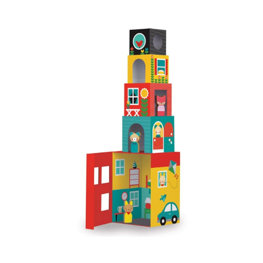 Peek-a-Boo House Stacking Blocks Play Set - Juego de Cubos Apilables