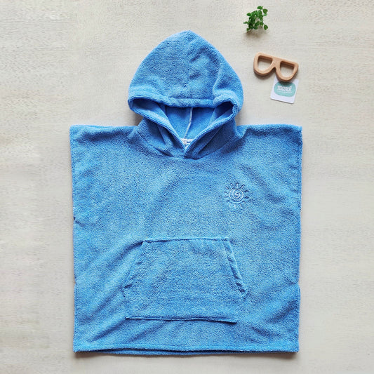 Poncho Toalla Microfibra - Celeste