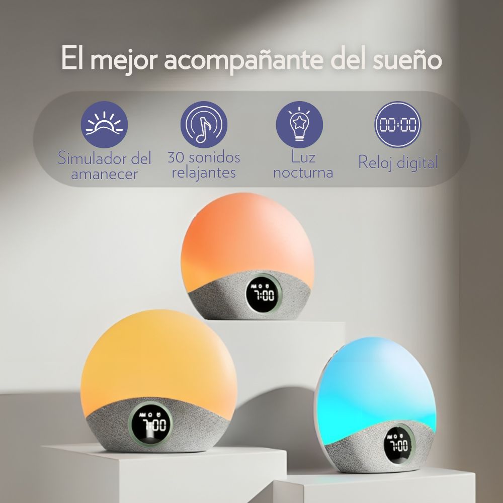 Ruido Blanco y Despertador Inteligente con Luz del Amanecer - Sonno