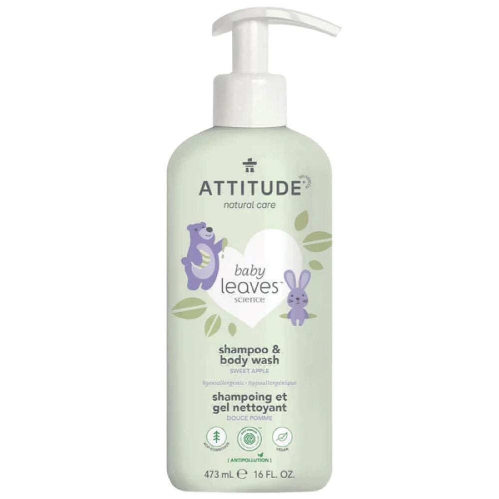 Shampoo y Gel de Baño Natural Baby Leaves Manzana 473ml