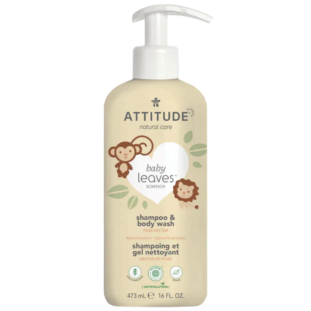 Shampoo y Gel de Baño Natural Baby Leaves Pera 473ml